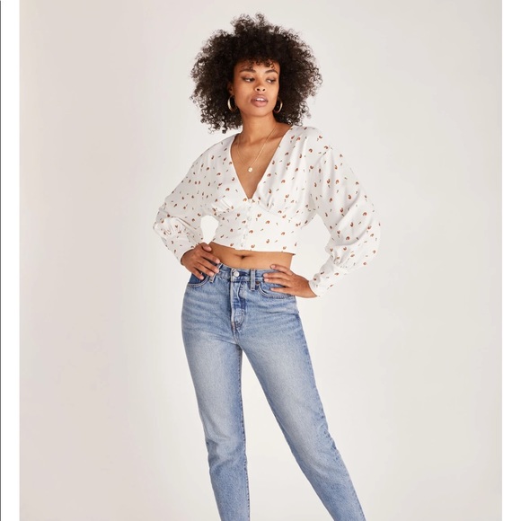 Backyard Roses Alex Button Front Rose Top - Picture 2 of 7